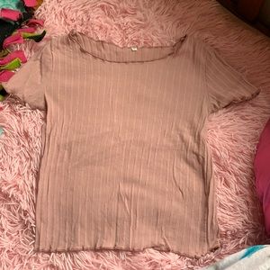 Pink ruffle top